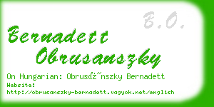bernadett obrusanszky business card
